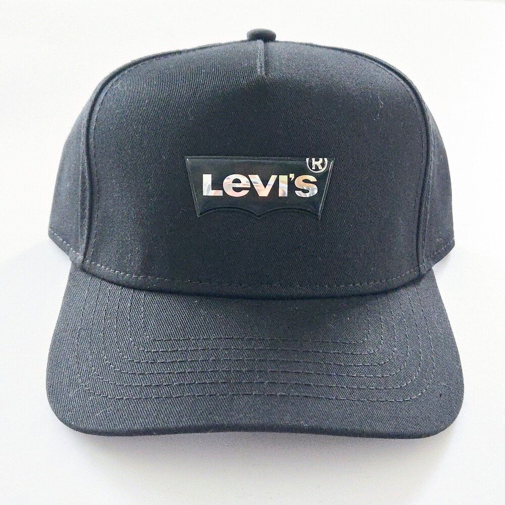 Levi's Kids Youth Snapback Baseball Hat Cap Black Classic Logo Trucker Style